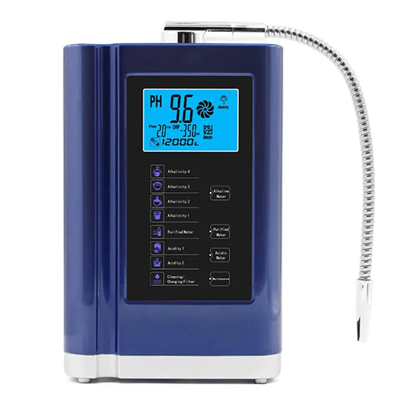جهاز مؤين للمياه يتكون من 5/7 أطباق جهاز تنقية جهاز تصفية مزود بشاشة ملونة LCD مقاس 3.8 بوصة موزع للمياه