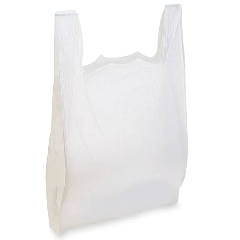 安価な生分解性食料品ショッピング食料品バッグミルクティーテイクアウトハンドル包装バッグ堆肥化可能なTシャツバッグ