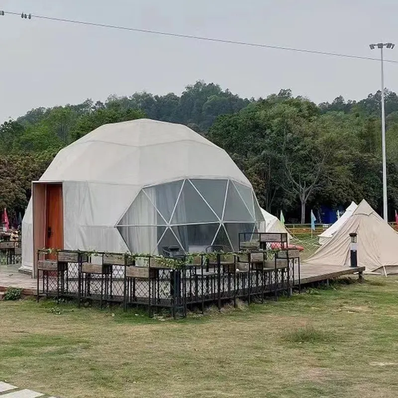 4 Season Outdoor Garden Luxushotel Badezimmer Kleines klares PVC Iglu Geodätisches Haus Transparentes Glamping Dome Zelt