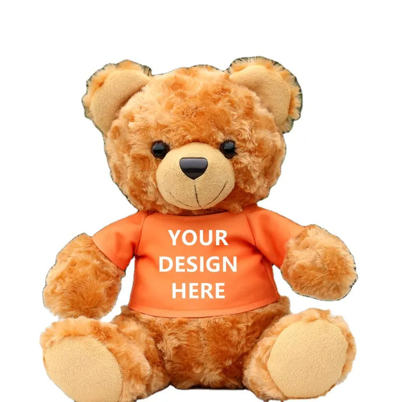 Boneca pelúcia personalizado Em branco Logotipo personalizado pelúcia animal de pelúcia personalizado Brinquedos De Pelúcia Recheados Promocionais Urso de pelúcia com camiseta