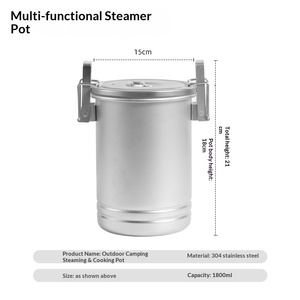 Houmu Ngoài Trời 304 Thép Không Gỉ Đa Chức Năng Nấu Ăn Nồi Cho Hấp Nấu Ăn Một Di Động Cắm Trại Đồ Nấu Nướng Cho 1 - Product Image 6