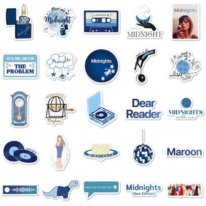 50PCS Factory Direct Delivery of High-quality Fun Taylor Albums (<strong>midnight</strong>) Stickers for Refrigerators, Guitars and Helmets - Product Image 4