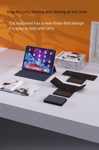 Teclado inalámbrico plegable de tres con panel táctil, tableta, ordenador, teclado universal portátil externo de tres sistemas - Product Image 2
