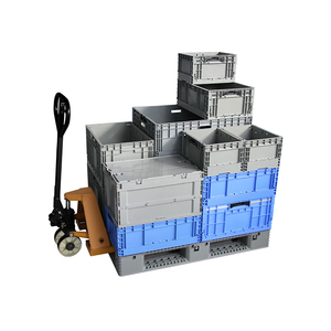Caja móvil de plástico para almacén, almacenamiento apilable, contenedores con tapa adjunta, caja de rotación de plástico para transporte - Product Image 4