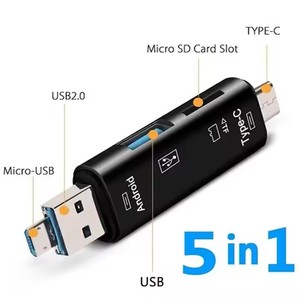 Portatile e facile da usare 5 in 1 adattatore multifunzione OTG SD/TF lettore di schede USB tipo-c USB porte Micro-USB trasferimento File - Product Image 2