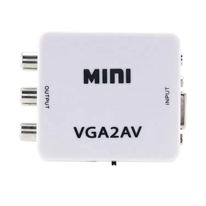 1080P迷你VGA至影音复合转换器适配器VGA2AV视频音频转换器，用于监视器投影仪机顶盒DVD - Product Image 2