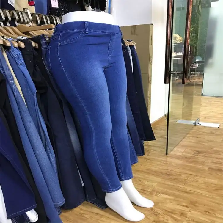 Vestuário Stock Atacado mulheres Usaram jeans Danificado apertado super skinny rasgado cintura alta womens denim stretch calças
