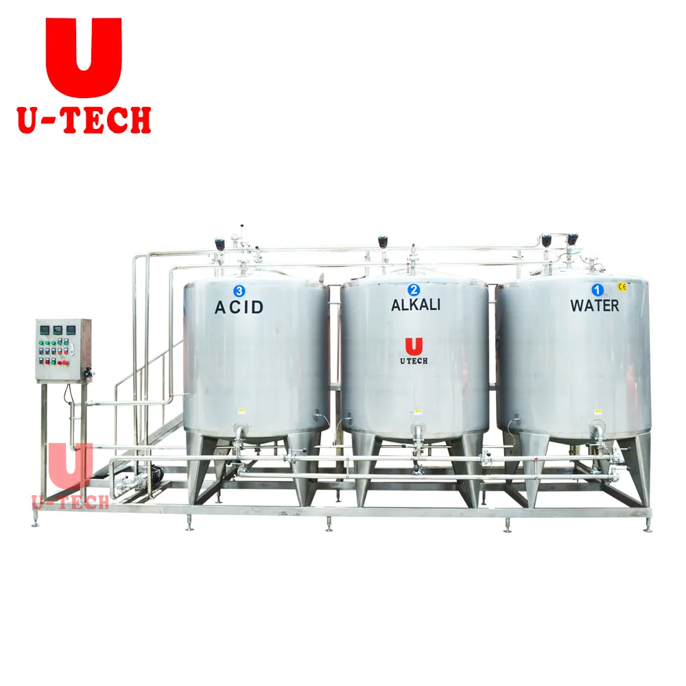 Stainless steel full auto beer beverage acid alkaline pure hot water pump tank cip cleaning system equipment plant