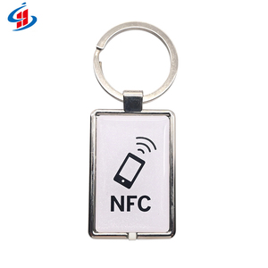 Personalizzabile NFC QR Code Pet ID Tag Mini RFID controllo di accesso portachiavi con struttura in metallo animale stampabile assorbe PET ID NFC TAG - Product Image 6