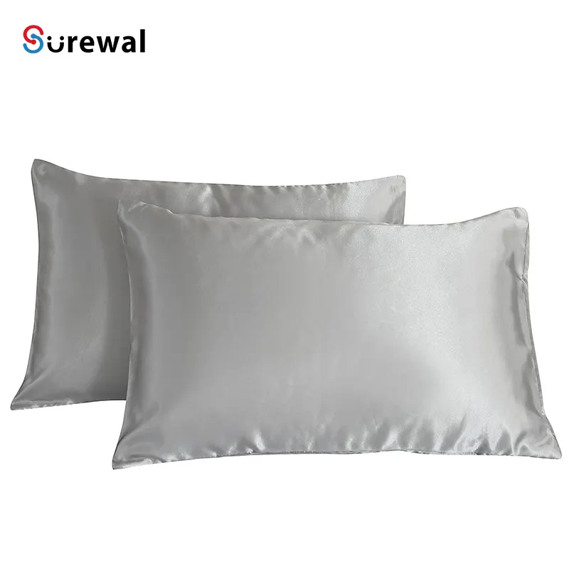 SUREWAL-Funda de almohada de satén para el pelo y la piel, suave, de seda Mulberry de lujo, 2 piezas