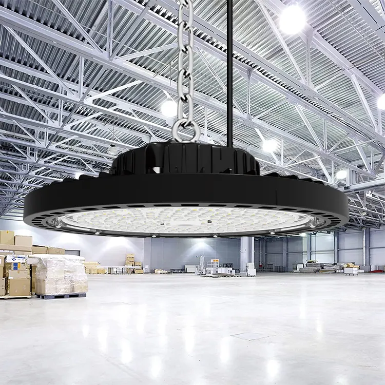 Oem ODM 100W 150W 200W IP65 chiếu sáng công nghiệp Highbay Vòng Mặt dây chuyền UFO LED Highbay ánh sáng cho kho cửa hàng ánh sáng