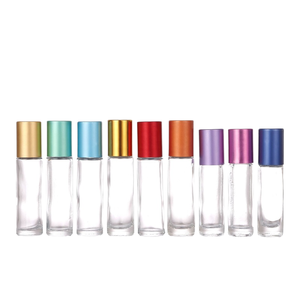 Gold Silver Black Spray Atomizer <strong>Perfume</strong> Vials 10ml Empty Black White Square Glass Steel Bead Roller Refillable Roll on Bottle - Product Image 1