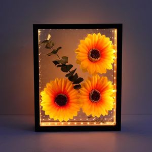Bóng Hộp Khung Với Đèn 10 ''8' 'Bộ Nhớ Hộp Keepsakes Hiển Thị Trường Hợp Khô Hoa 3D Sâu Sáng Hình Ảnh Khung - Product Image 1