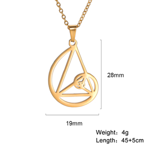 Myshape fibonacci vàng xoắn ốc mặt dây chuyền vòng cổ Tỷ lệ hình học Vòng cổ thép không gỉ thiêng liêng hình học toán học Quà Tặng - Product Image 4