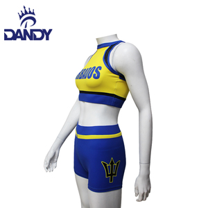Toptan amigo uygulama dişli özel ışıltılı yüceltilmiş logo egzersiz eğitimi Cheer gençlik için Tops ve etekler - Product Image 4