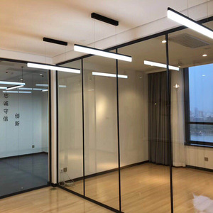 Diseño de particiones de vidrio modular doble transparente, esmerilado y obturador para sistema de división de oficina con puertas - Product Image 6
