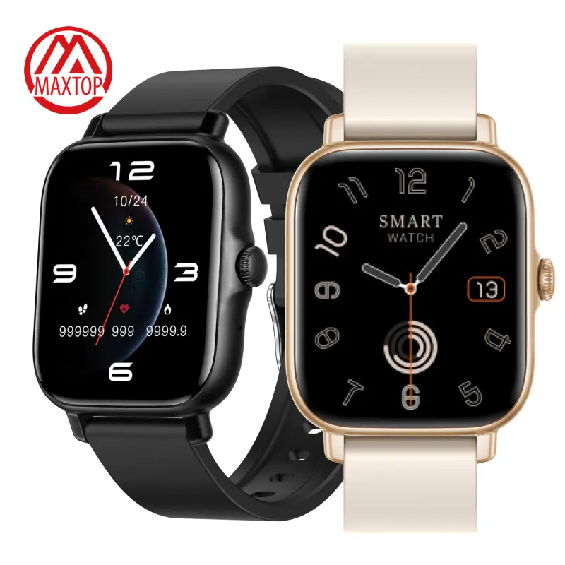 Maxtop yeni varış 1.86 HD IPS ekran Smartwatch kan oksijen monitörü özel kadranlı saat yüz erkekler cevap BT aramalar akıllı saat