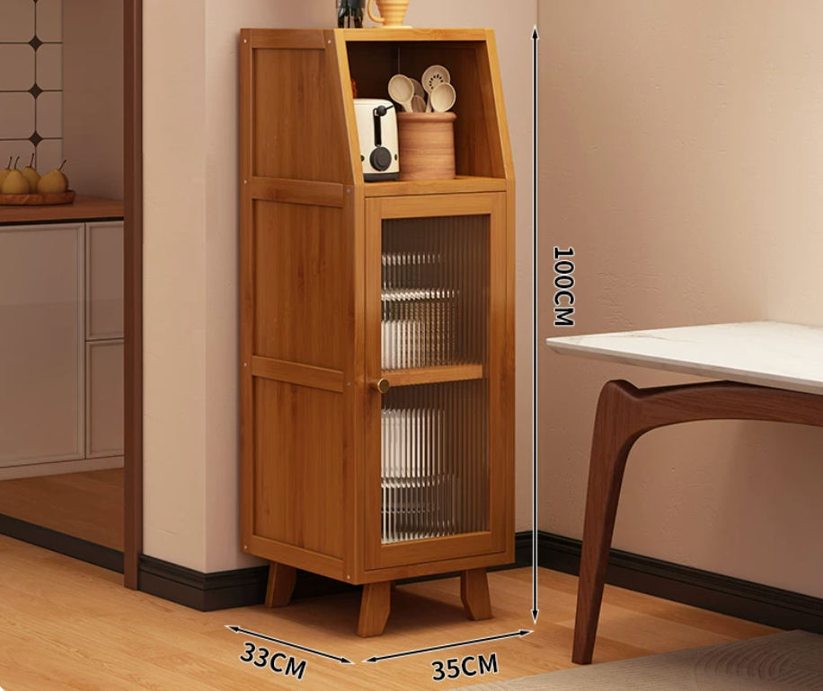 Tea wood color - single door -35 * 33 * 100cm