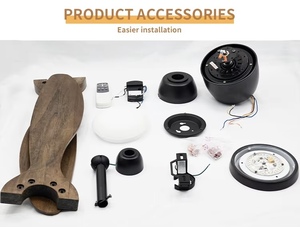 Özel E27 akıllı avize Fan ışıklı tavan fanı uzaktan kumanda fantezi 5 bıçak ticari tavan vantilatörleri restoranlar için - Product Image 5