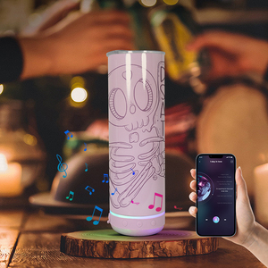 AGH20ozスリムスマートウォーターボトルマカロンワイヤレスプレーヤー昇華ブランクストレートスピーカータンブラーストロー付き - Product Image 6