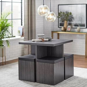 Factory Custom Wholesale Price Small Dinning <strong>Table</strong> and Chair <strong>Set</strong> 4 Luxury Wooden - Product Image 4