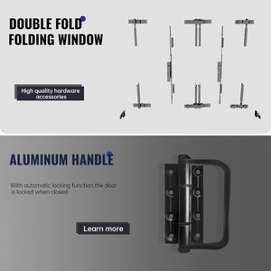 Diskon Besar Jendela Lipat Dua Anti Maling Kedap Suara Otomatis Pengangkat Vertikal Pabrikan Jendela Lipat Rumah Aluminium - Product Image 5