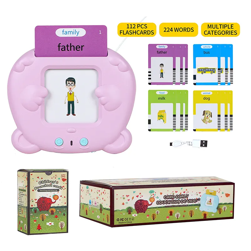 Zhiqu Toys nuovi giocattoli educativi di tendenza gioco di apprendimento Sight Word Flash Card Sided Flashcard Machine per bambini