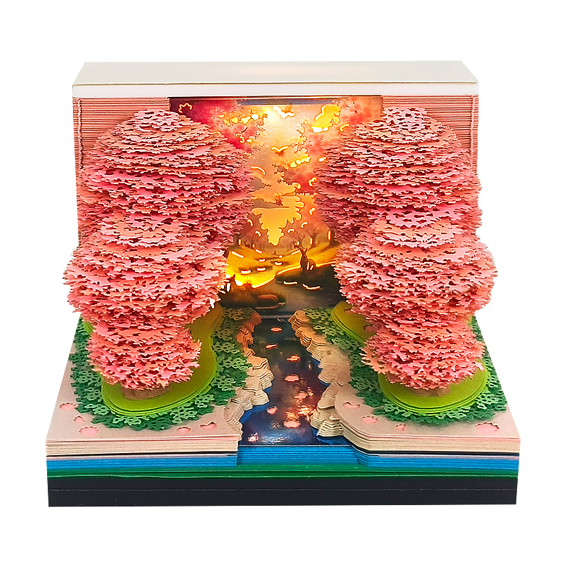 Clairière de fleurs de pêcher rose