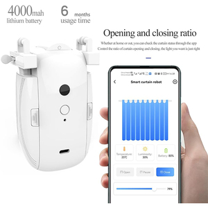 Abridor de cortina automático inteligente, 1 pieza con aplicación/Wifi/temporizador/Sensor de luz automático por voz, agregar puertas de enlace para Google Alexa sin control remoto - Product Image 6