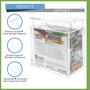 Booster gói tùy chỉnh hộp hiển thị trường hợp rõ ràng acrylic với Poke Mon nam châm Nắp UV bảo vệ ưu tú huấn luyện viên etb lưu trữ trường hợp - Product Image 4