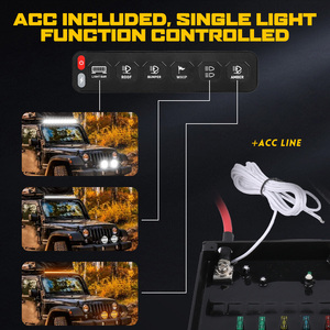 แผงสวิตช์ LED แก๊ง 6 ช่องการควบคุมไร้สายสาย ACC พร้อมฟังก์ชั่นสวิตช์ปลั๊กไฟสําหรับออฟโรด - Product Image 3