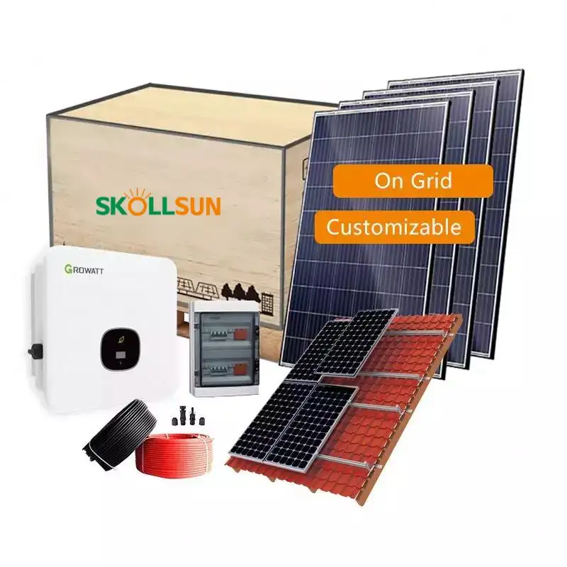 SKOLLSUN completo completo di sistema di batterie a memoria 10Kw 1Kw su Inverter solare Grid