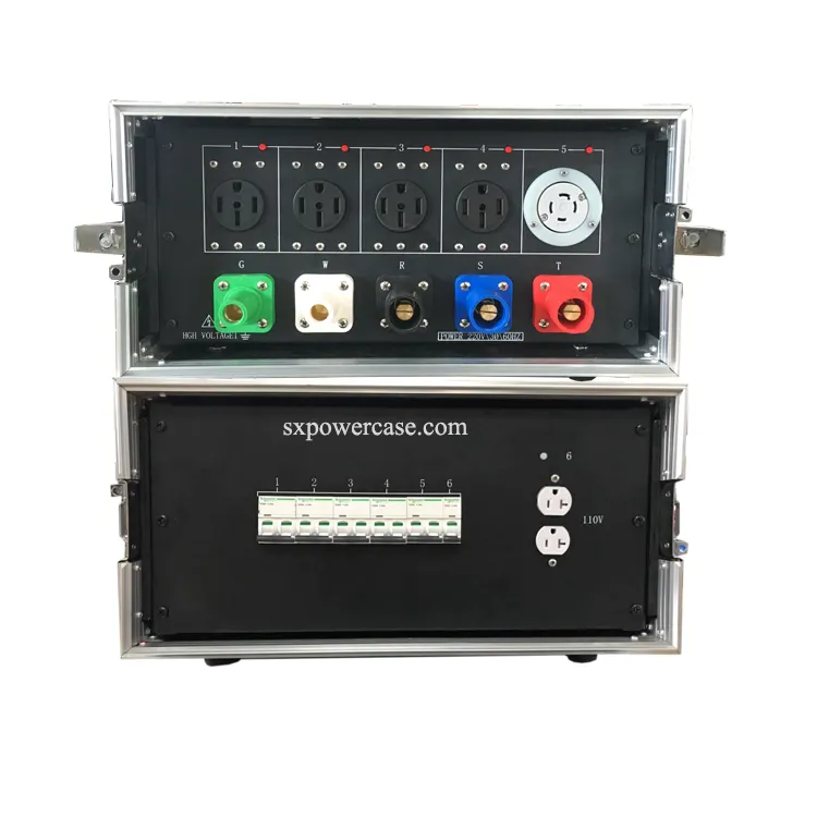 Panel de Control de caja de distribución de energía de salida de 50 amperios para eventos de escenario