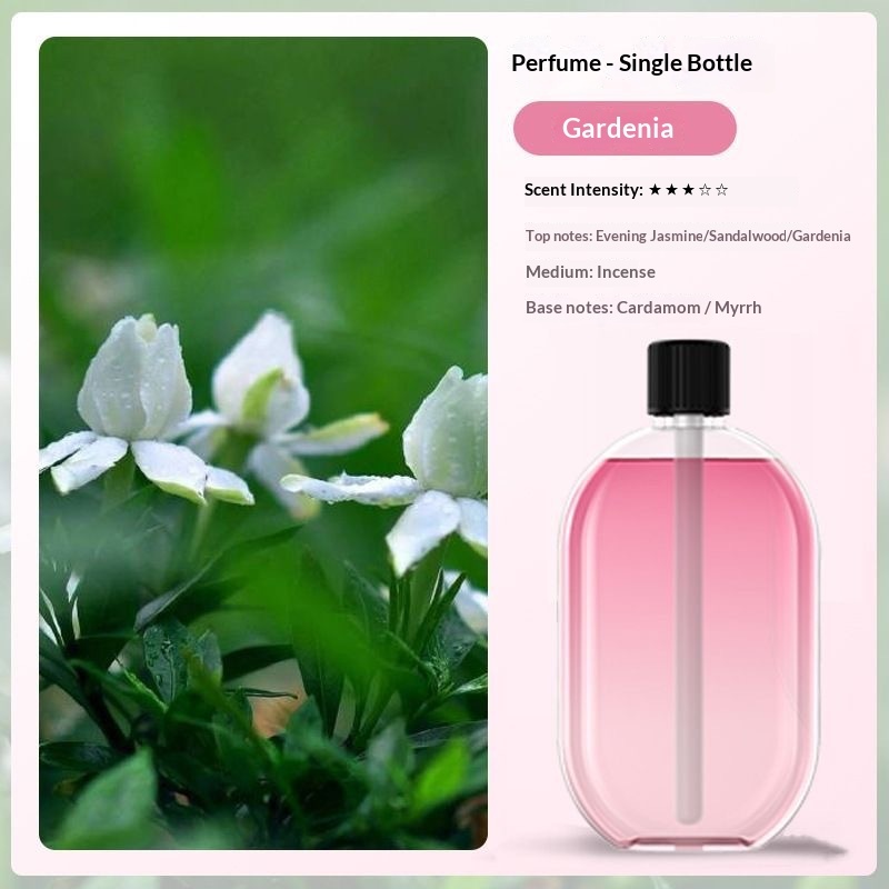 A bottle of gardenia flowers