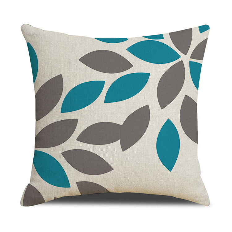 Home Living Room Sofa Cushion Pillowcase Waterproof Antifouling Oilproof Custom Digital Printing Polyester Linen Cushion Cover