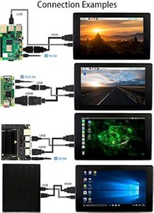 Schermo 1024x600 IPS Display Monitor copertura in vetro Raspberry Pi 4B/3B/3B/Jetson 7 pollici LCD (H) Touch Screen capacitivo - Product Image 4