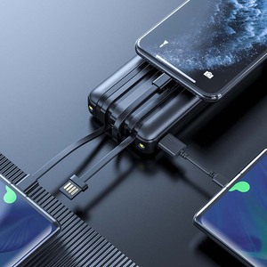 10000mAh Ultra Slim Fast Charger Power Bank 4 <strong>Output</strong> 1 <strong>Input</strong> Digital Display LED Light Built-In USB Cable 18650 Lithium Battery - Product Image 4