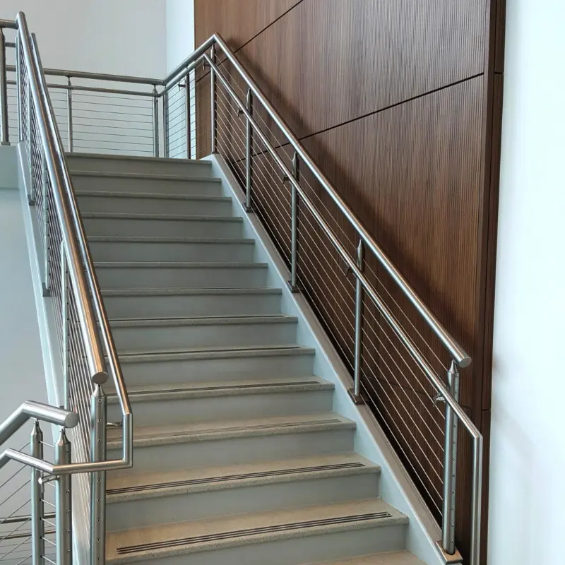 Barandilla Tubular de acero inoxidable para escaleras, accesorios para escaleras