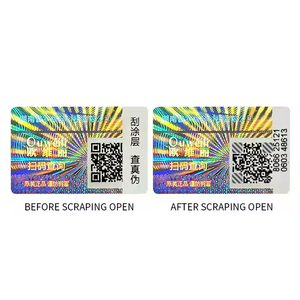 Benutzer definierte Barcode-sichere Scratch-Code-Etiketten 3D-Hologramm-Sicherheitsgarantie Aufkleber mit Seriennummern Qr-Code - Product Image 3