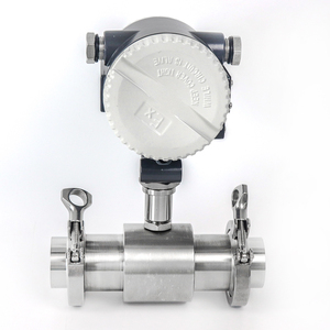 Caudalímetro de turbina de conexión de abrazadera OEM 4-20mA RS485 DN5 DN20 con salida de pulso para aceite de coco 3/4 ''rosca y acoplamiento de leche