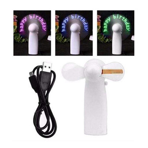 Ventilador de Flash LED programable, ventilador de batería de mensaje personalizado, Mini ventilador portátil de mano