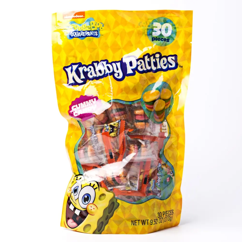 Popular Cartoon SpongeBob SquarePants Krabby Patties Hamburger Soft Gummy Candy
