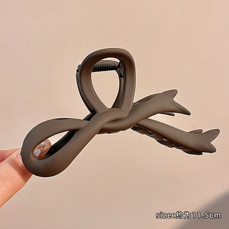 6 dark coffee-colored bow hair clip