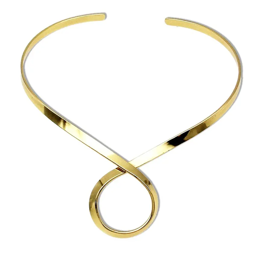 Gargantilha e colar feminino, colar chique exclusivo de liga metálica, torques de moda, colares simples, acessórios de joias maxi
