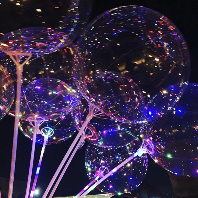 Bola de plástico personalizada para decoración, globo inflable de globo de helio con luces led, venta directa de fábrica