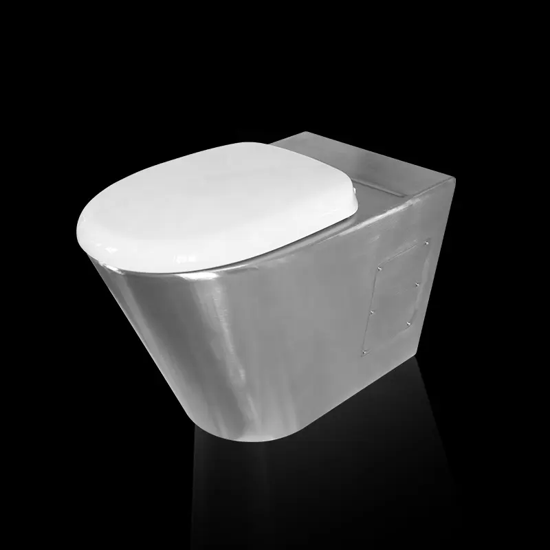 620MM Standard Wash Down One Piece P-trap Stainless Steel Toilet With PVC Lid
