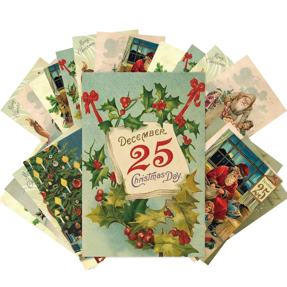 Рождественская Ретро Серия открытки с Рождеством фея девушка Лось старик поздравительная открытка