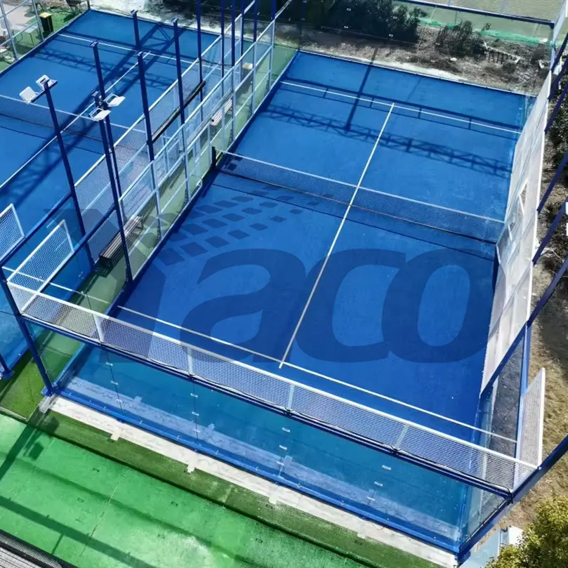 Açık spor sahası için tenis kortu panoramik kürek tenis kortu