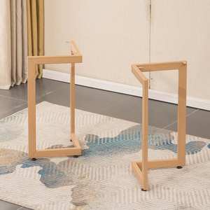 Bàn gỗ rắn chân Khung và chân với sắt nghệ thuật cho hội nghị máy tính và văn phòng bàn-hiện đại Thiết kế đơn giản - Product Image 4