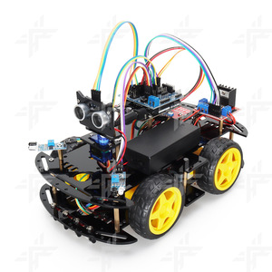 UNO R3 ultrasonik kızılötesi engellerden kaçınma akıllı araba paketi takip Arduino araba programlama kiti ile uyumlu
